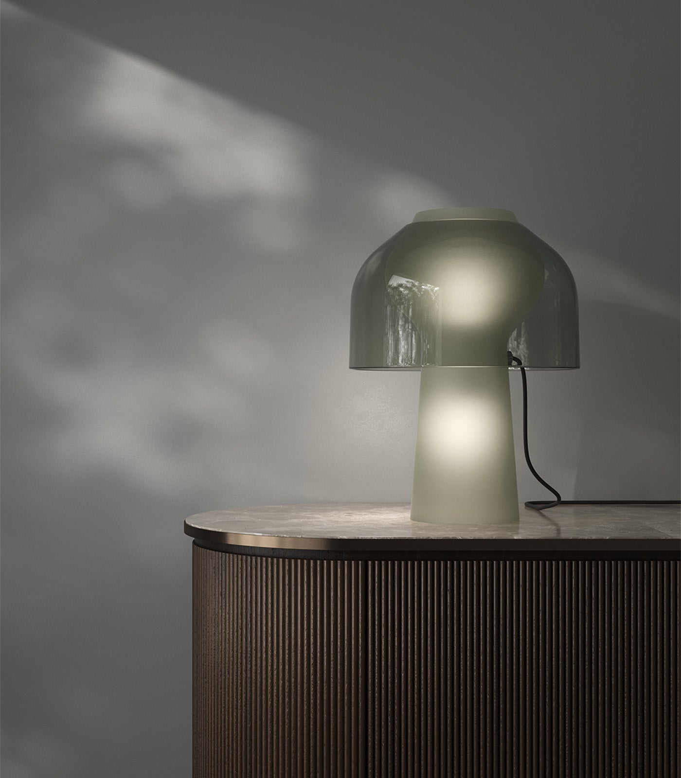 Marbeck Contemporary Glass Table Lamp Frosted Smoke and Clear Smoke Marbeck Contemporary Glass Table Lamp Frosted Smoke and Clear Smoke
