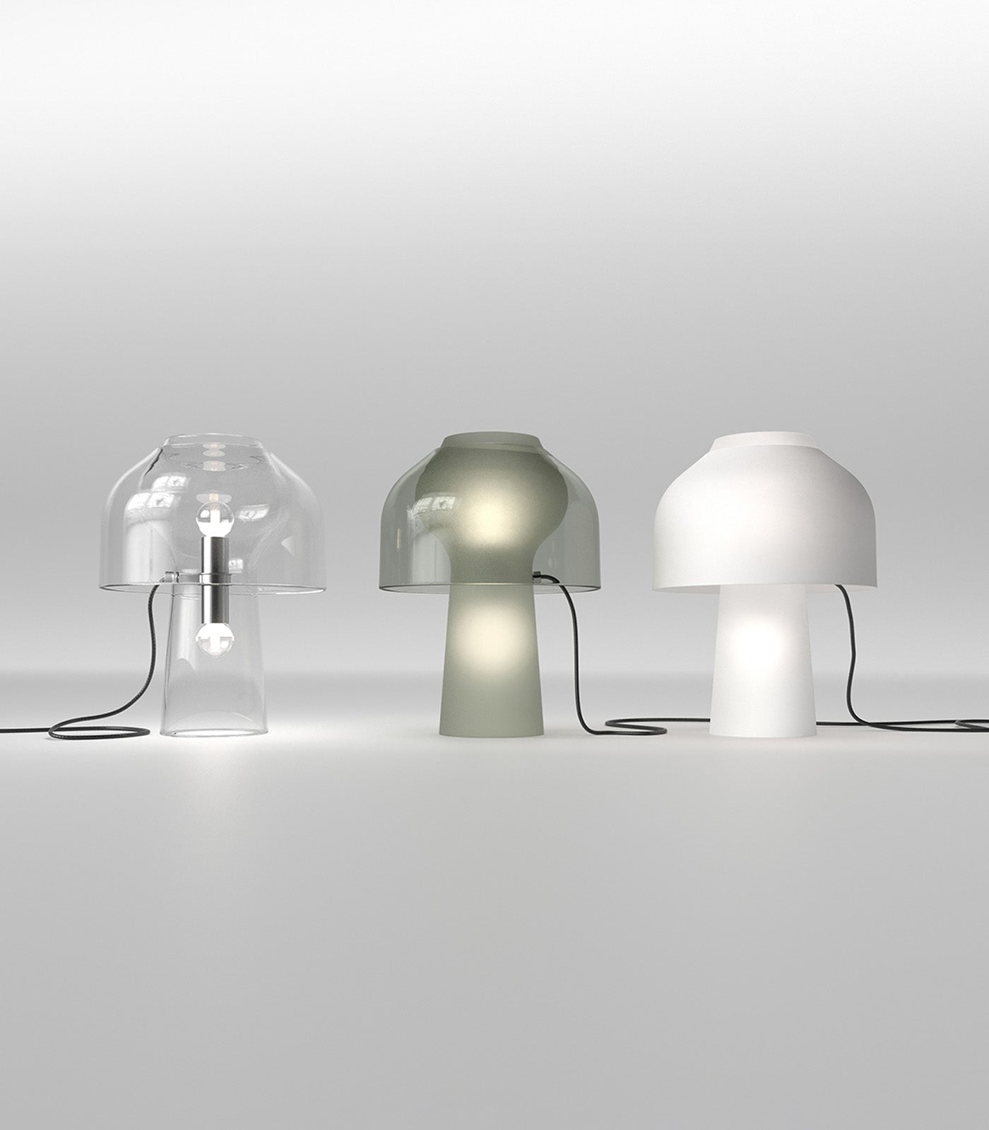 Marbeck Contemporary Glass Table Lamp Frosted Smoke and Clear Smoke Marbeck Contemporary Glass Table Lamp Frosted Smoke and Clear Smoke