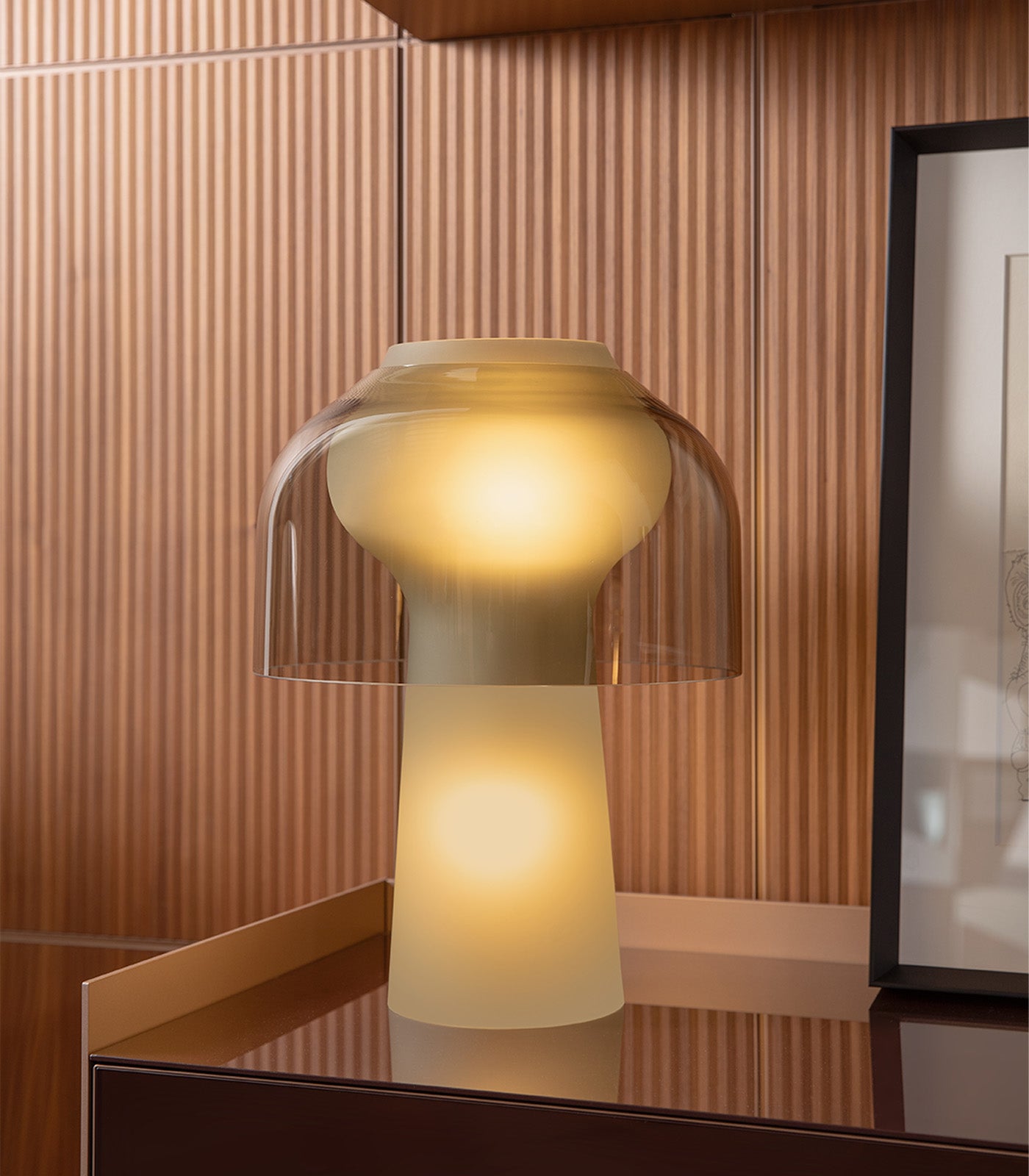 Marbeck Contemporary Glass Table Lamp Frosted Smoke and Clear Smoke Marbeck Contemporary Glass Table Lamp Frosted Smoke and Clear Smoke