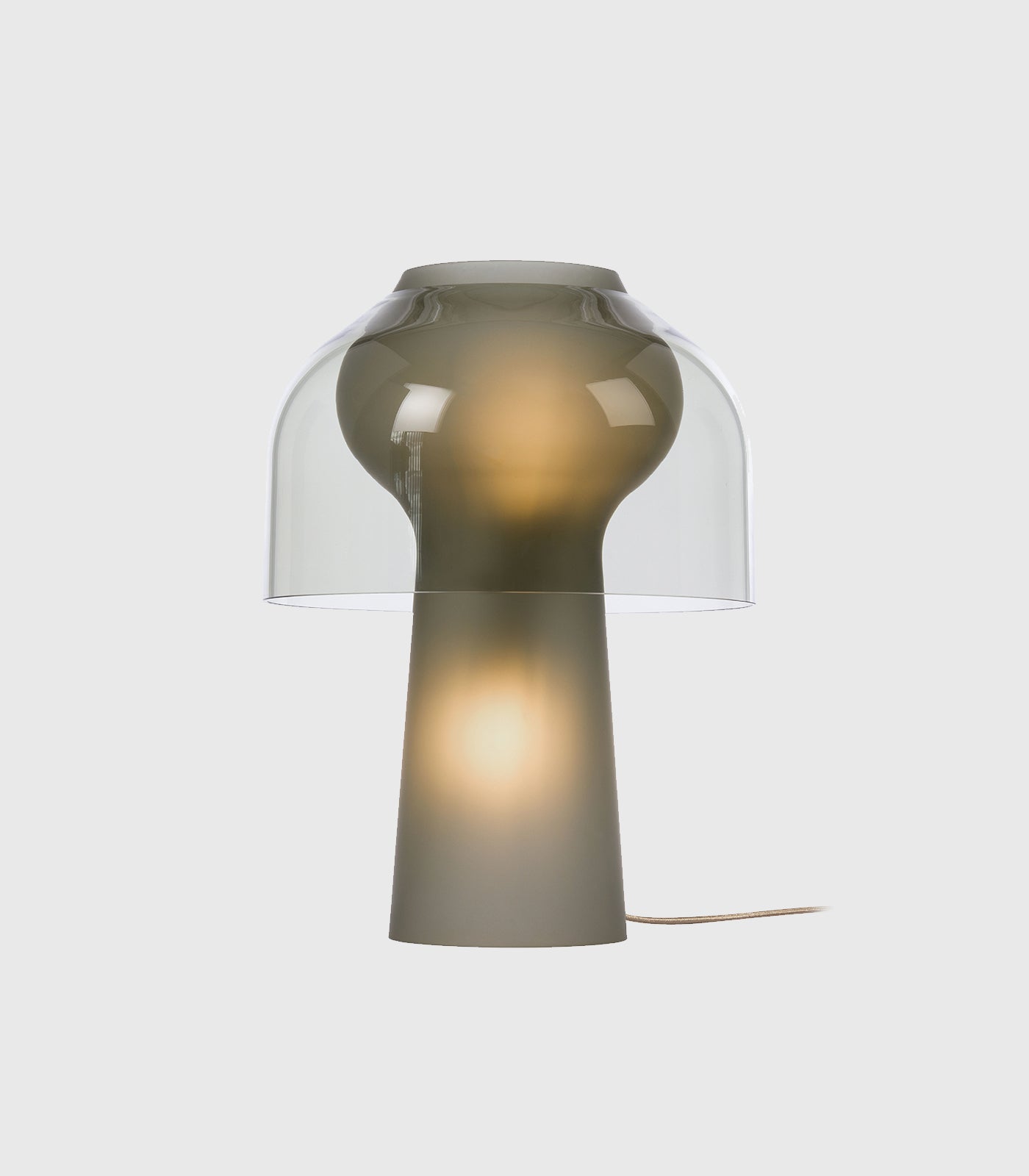 Marbeck Contemporary Glass Table Lamp Frosted Smoke and Clear Smoke