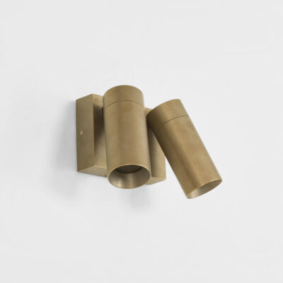 Marbledale Hamptons Double Outdoor Wall Light Antique Brass