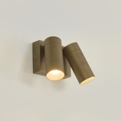 Marbledale Hamptons Double Outdoor Wall Light Antique Brass