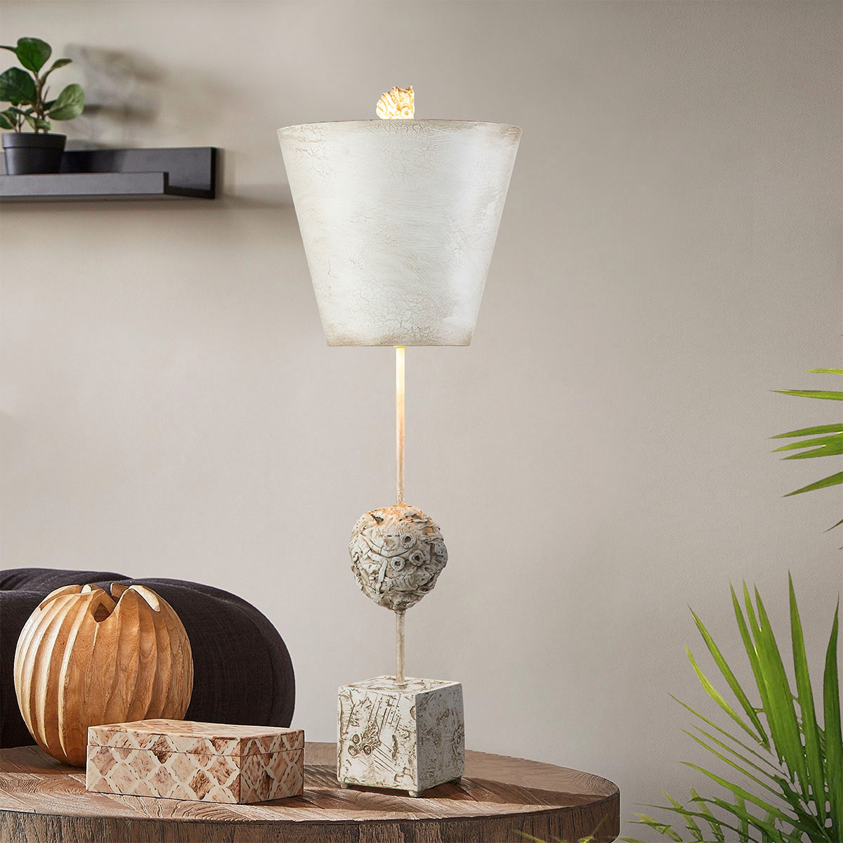 Marblegate Sculptural Table Lamp Bone White Marblegate Sculptural Table Lamp Bone White — lifestyle