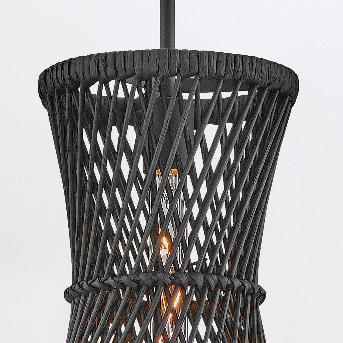 Marchgate Gold Hamptons Woven Rattan Pendant Black Marchgate Gold Hamptons Woven Rattan Pendant Black — detail view