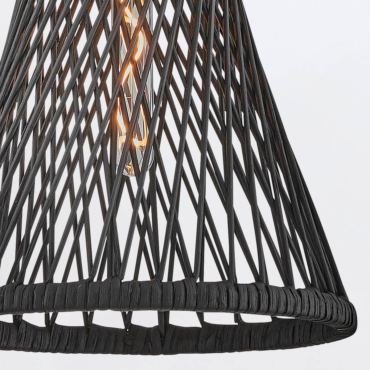 Marchgate Gold Hamptons Woven Rattan Pendant Black Marchgate Gold Hamptons Woven Rattan Pendant Black — detail view