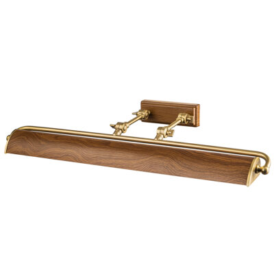 Marchgrove Large Picture Light Aged Brass & Oak Effect