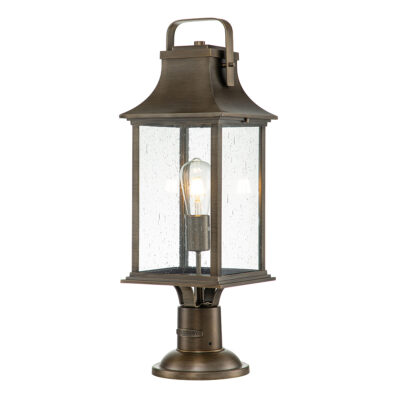 Marchmain Traditional Outdoor Pedestal Lantern Burnished Bronze