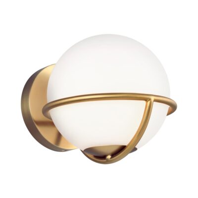 Marchmont Contemporary Globe Wall Light Burnished Brass