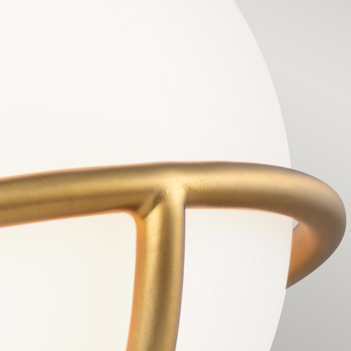 Marchmont Contemporary Globe Wall Light Burnished Brass Marchmont Contemporary Globe Wall Light Burnished Brass — detail view