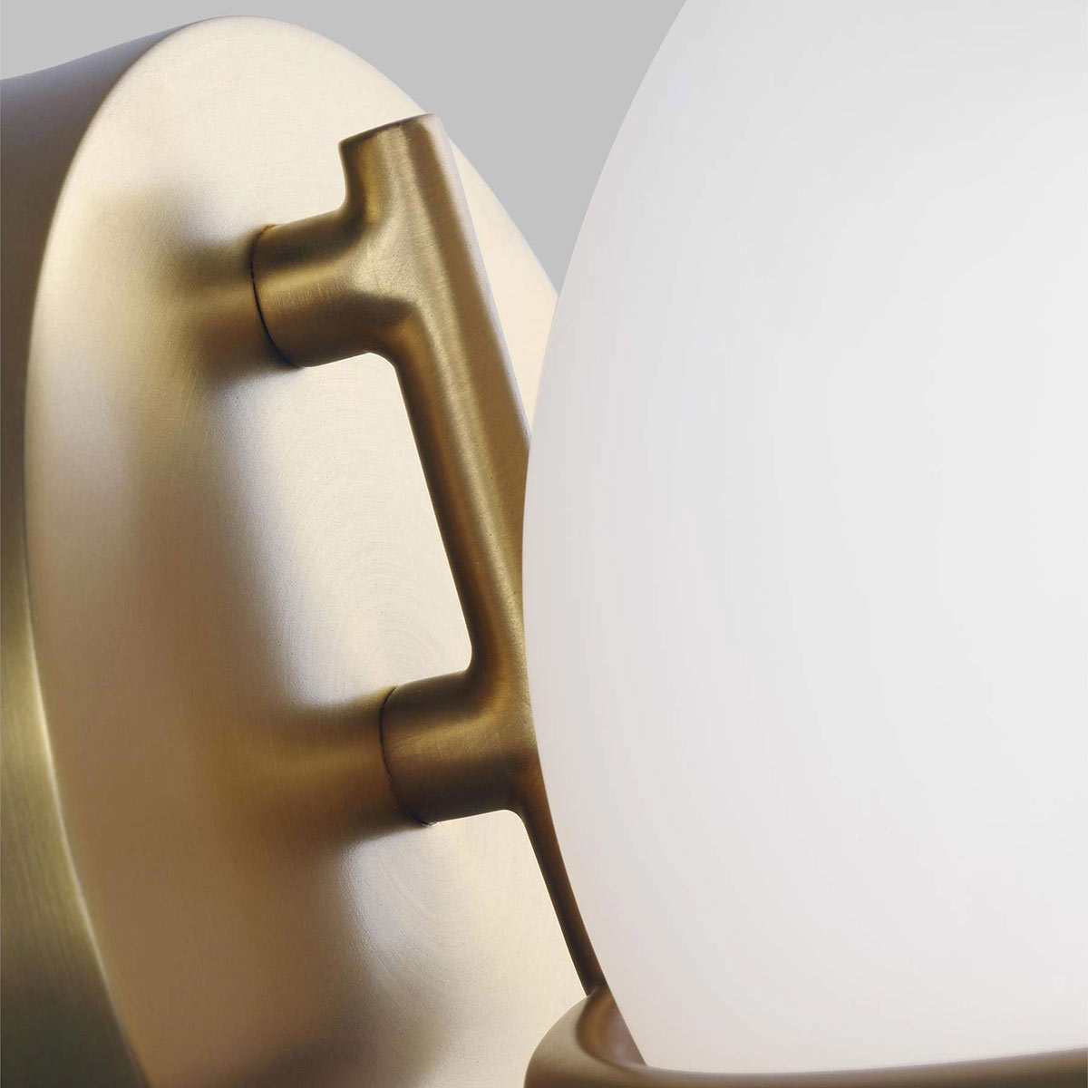 Marchmont Contemporary Globe Wall Light Burnished Brass Marchmont Contemporary Globe Wall Light Burnished Brass — detail view