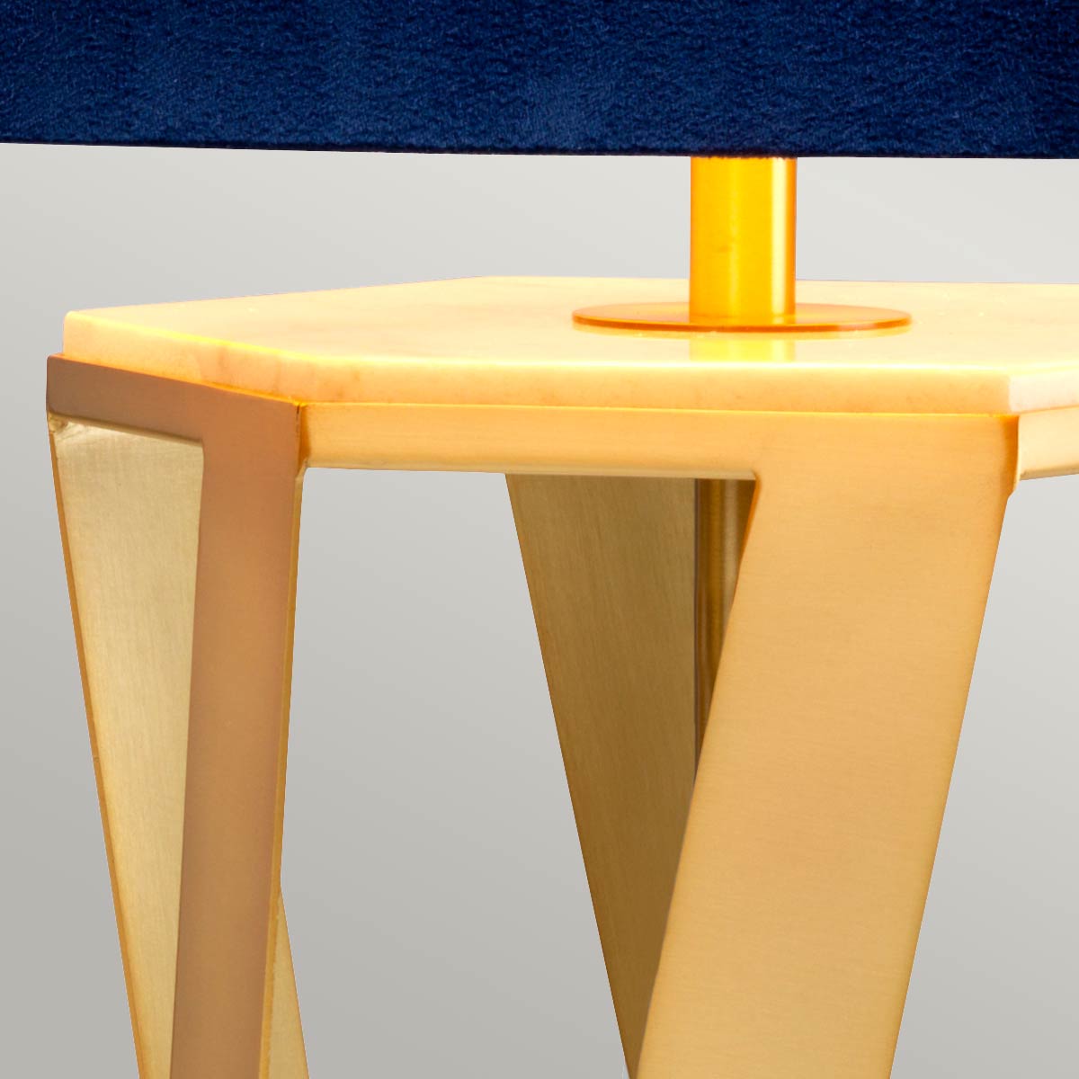 Marchmont Hamptons Table Lamp Brushed Brass with Navy Blue Shade Marchmont Hamptons Table Lamp Brushed Brass with Navy Blue Shade — detail view