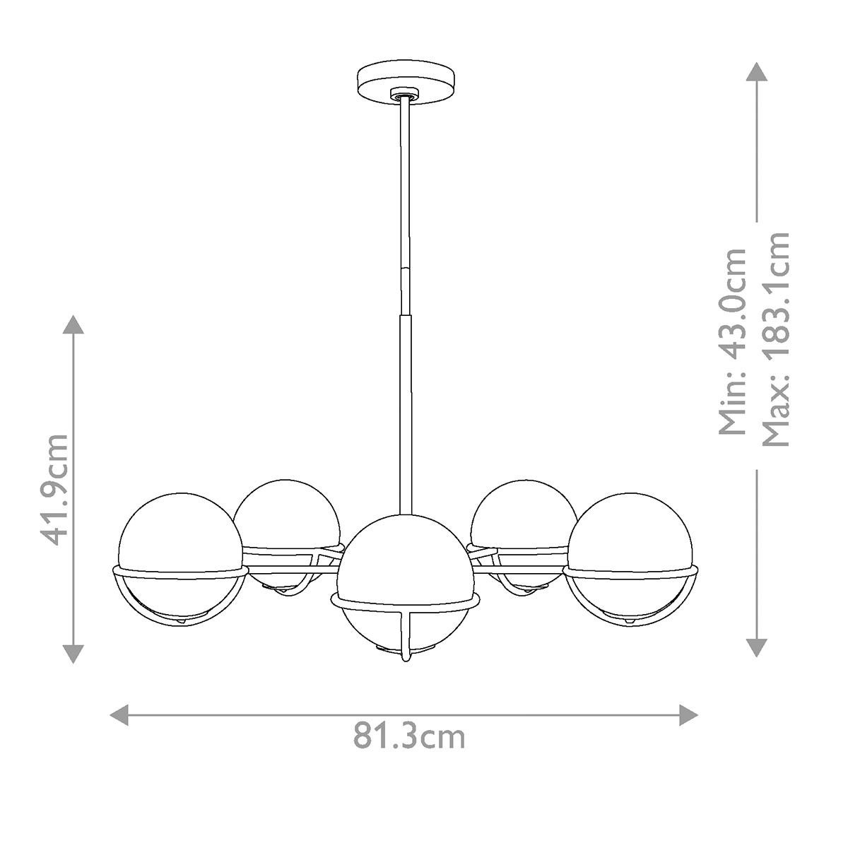 Marchmont Mid-Century Chandelier Burnished Brass Marchmont Mid-Century Chandelier Burnished Brass