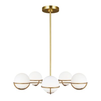 Marchmont Mid-Century Chandelier Burnished Brass