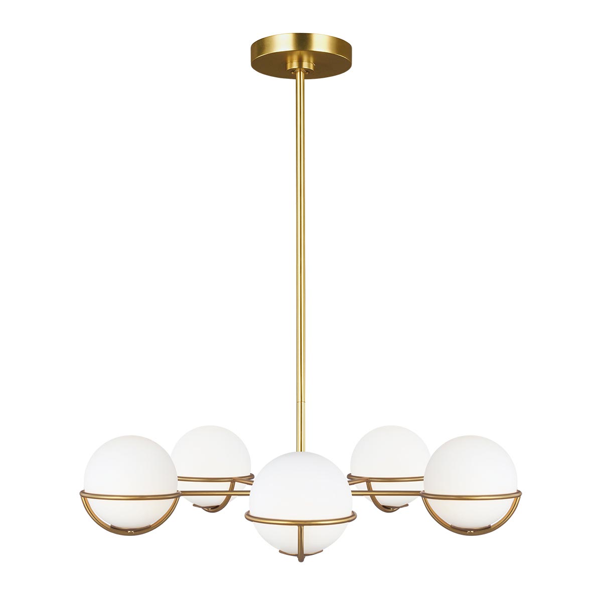 Marchmont Mid-Century Chandelier Burnished Brass