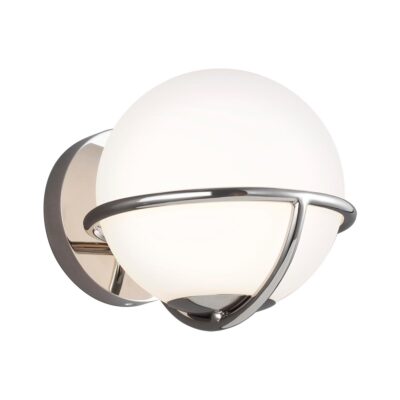 Marchmont Mid-Century Globe Wall Light Polished Nickel
