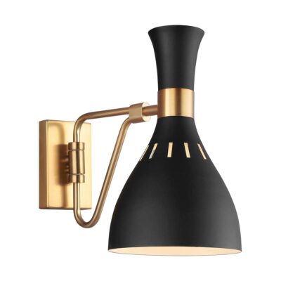 Marigold Hall Contemporary Wall Light Black and Brass