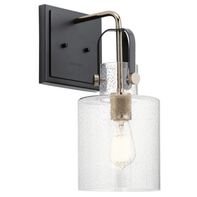 Marlbury Vintage Wall Light Black and Polished Nickel