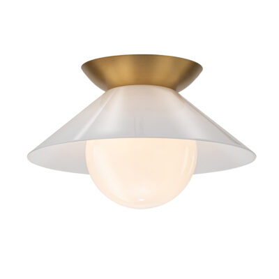 Marlefield Retro Modern Ceiling Flush Aged Brass