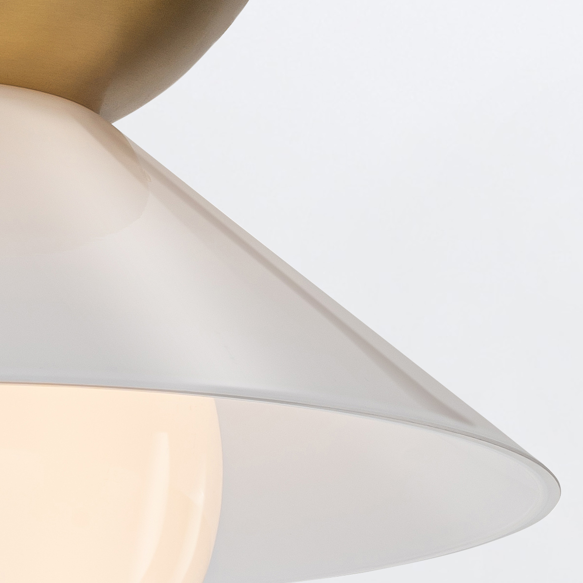 Marlefield Retro Modern Ceiling Flush Aged Brass Marlefield Retro Modern Ceiling Flush Aged Brass — detail view