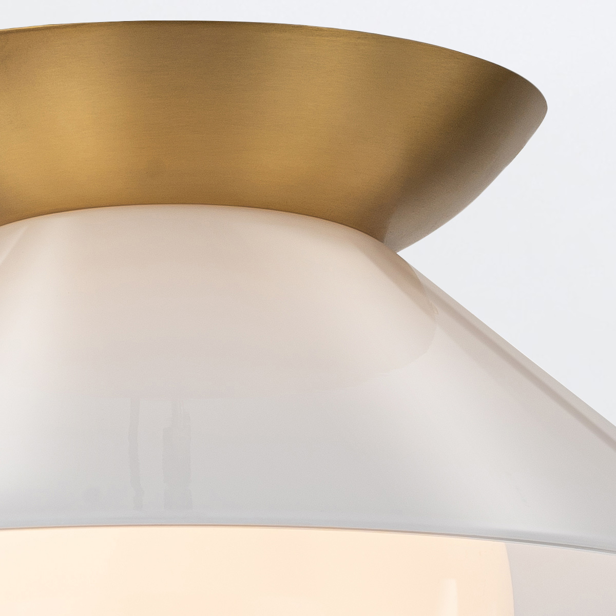 Marlefield Retro Modern Ceiling Flush Aged Brass Marlefield Retro Modern Ceiling Flush Aged Brass — detail view