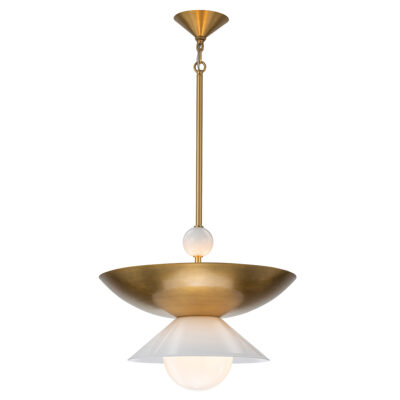 Marlefield Retro Modern Saucer Pendant Aged Brass