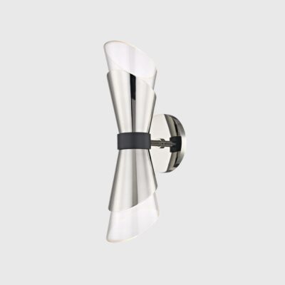 Marlfield Contemporary Double Wall Light Polished Nickel and Black