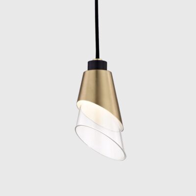 Marlfield Contemporary Pendant Light Aged Brass