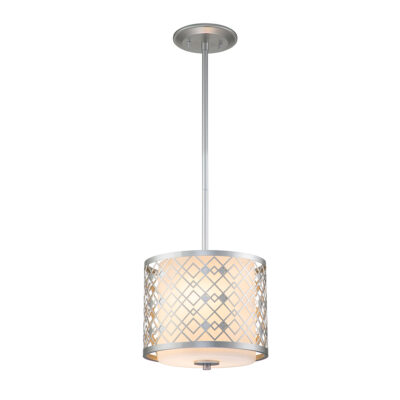 Marlow Gilt Contemporary Drum Pendant Lacquered Silver