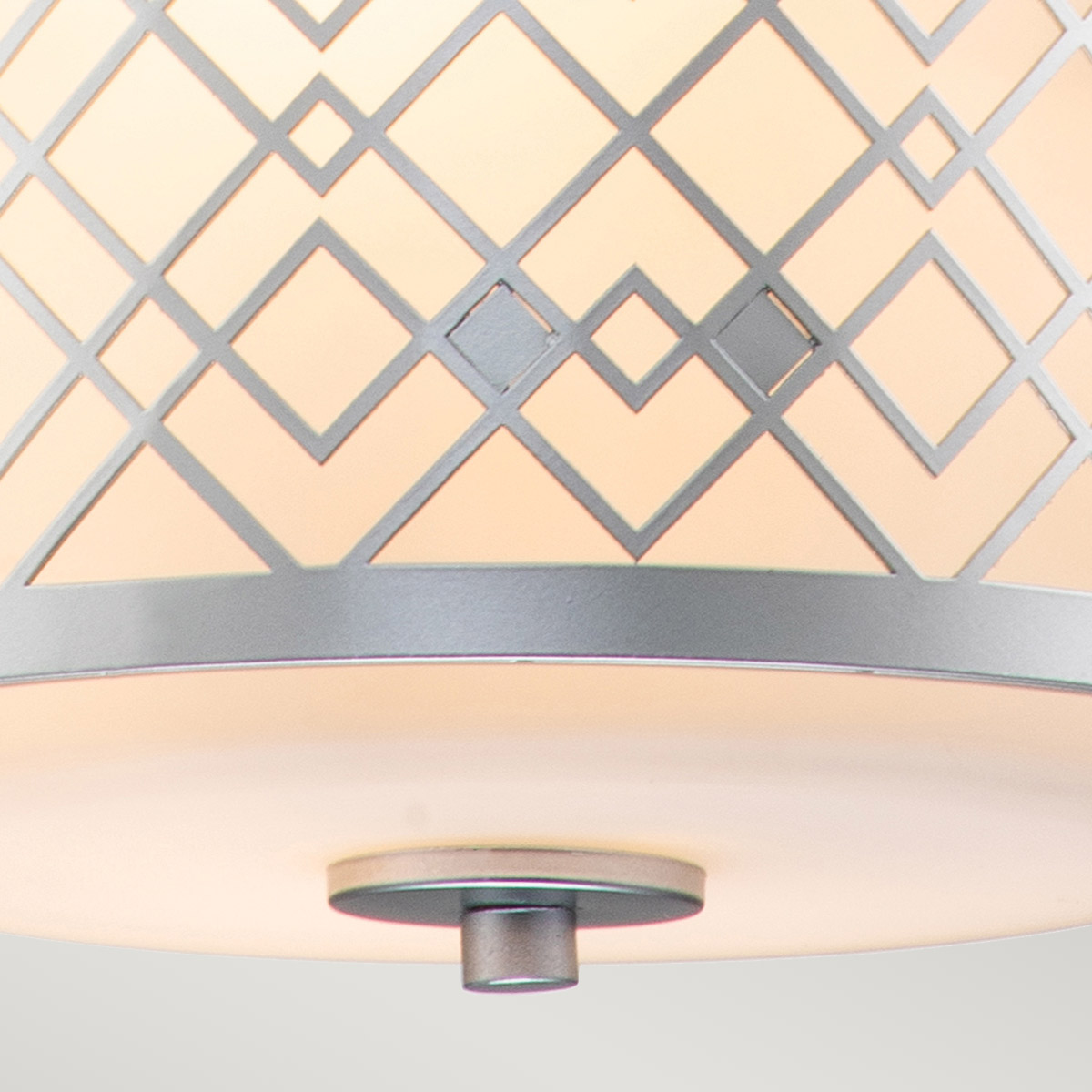 Marlow Gilt Contemporary Drum Pendant Lacquered Silver Marlow Gilt Contemporary Drum Pendant Lacquered Silver — detail view