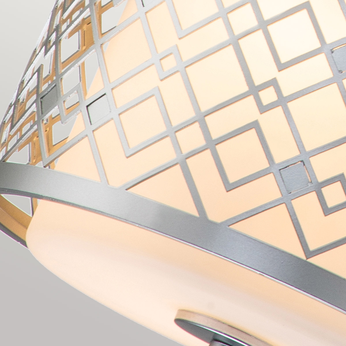 Marlow Gilt Contemporary Drum Pendant Lacquered Silver Marlow Gilt Contemporary Drum Pendant Lacquered Silver — detail view
