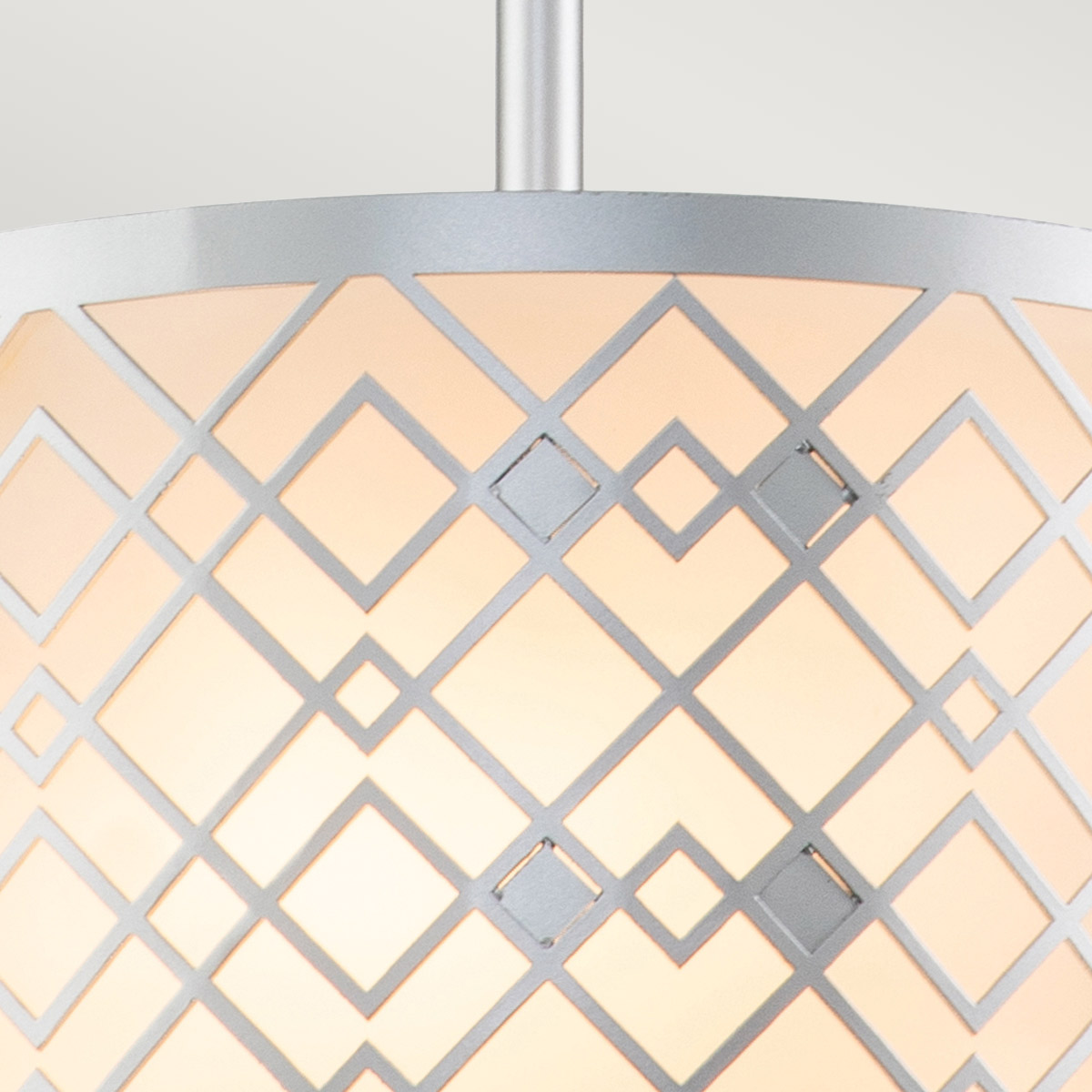 Marlow Gilt Contemporary Drum Pendant Lacquered Silver Marlow Gilt Contemporary Drum Pendant Lacquered Silver — detail view