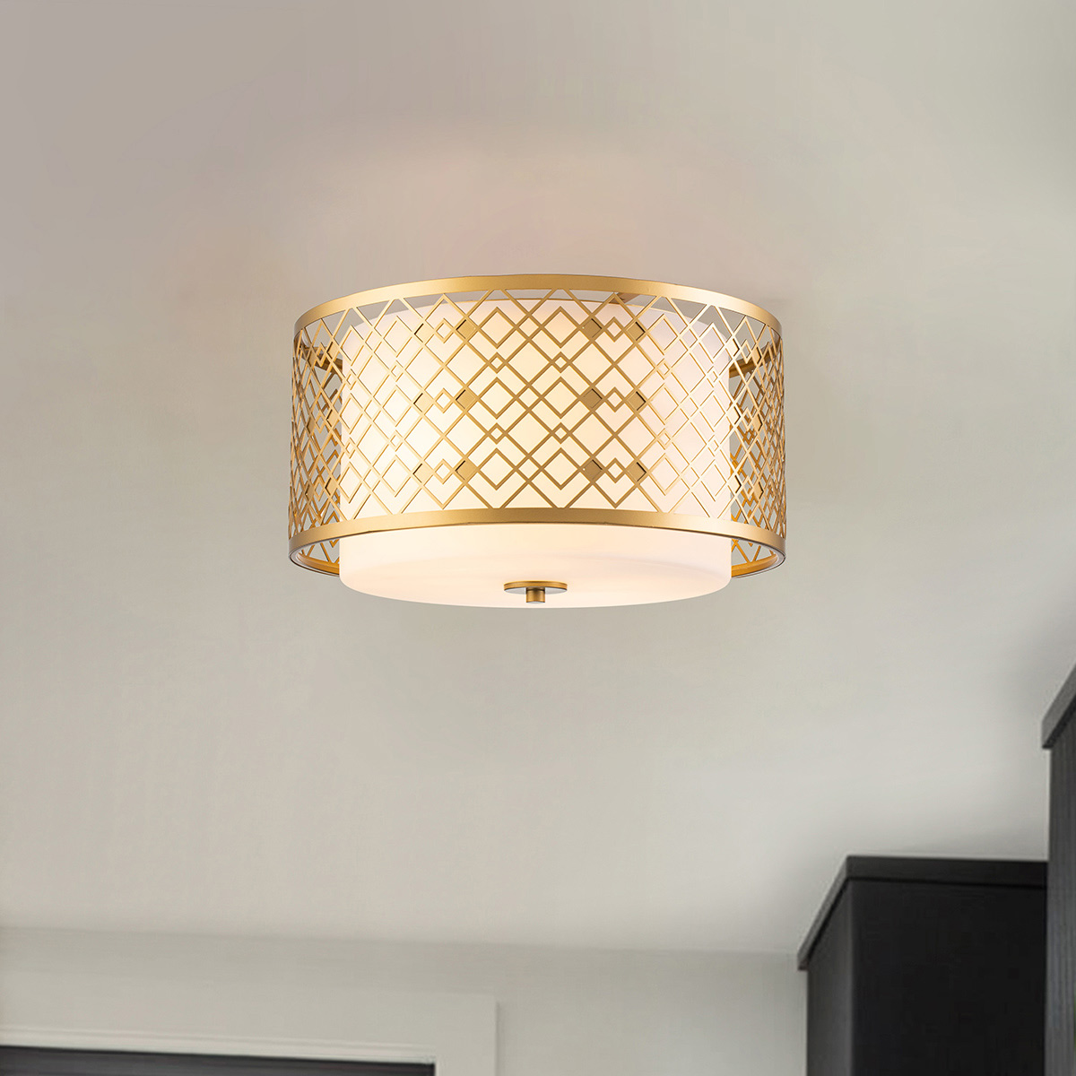 Marlow Gilt Hamptons Ceiling Flush Gold Marlow Gilt Hamptons Ceiling Flush Gold — lifestyle