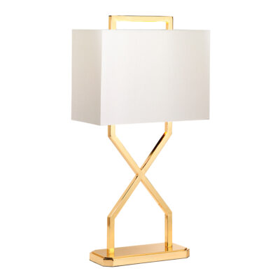 Marlowe Vale Hamptons Table Lamp Polished Gold with Ivory Shade