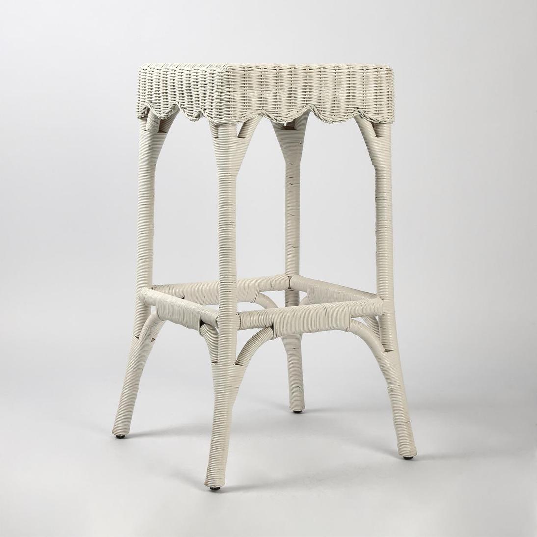 Marlstone Perch Hamptons Rattan Bar Stool White Marlstone Perch Hamptons Rattan Bar Stool White