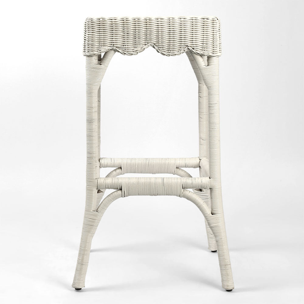 Marlstone Perch Hamptons Rattan Bar Stool White