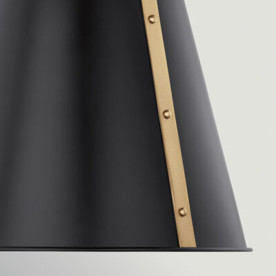 Marlwood Industrial Black & Champagne Bronze Pendant — detail view