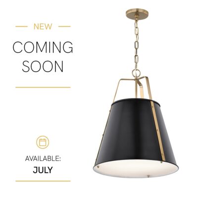 Marlwood Industrial Tapered Pendant in Black and Champagne Bronze