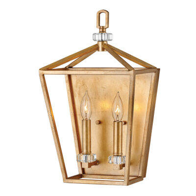Marrowgate French Provincial Open Cage Wall Light Distressed Brass