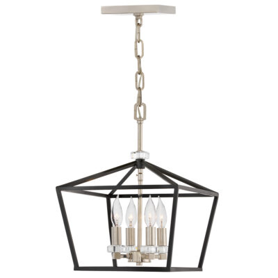 Marrowgate Transitional Cage Pendant Black With Polished Nickel