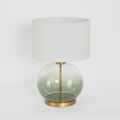 Marseille Hamptons Round Glass Table Lamp in Green