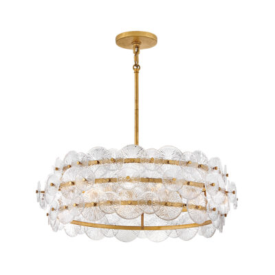 Marston Vale Hamptons Drum Chandelier Distressed Brass