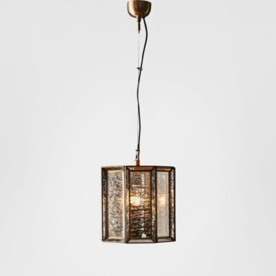Marwood Heritage Mercury Glass Ceiling Pendant Brass