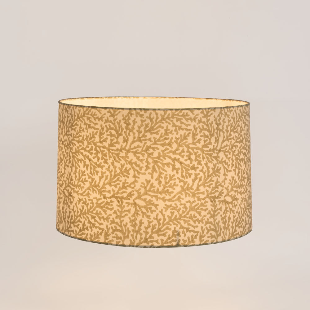 Matilda Hamptons Coral Print Drum Lamp Shade Sage Green Matilda Hamptons Coral Print Drum Lamp Shade Sage Green