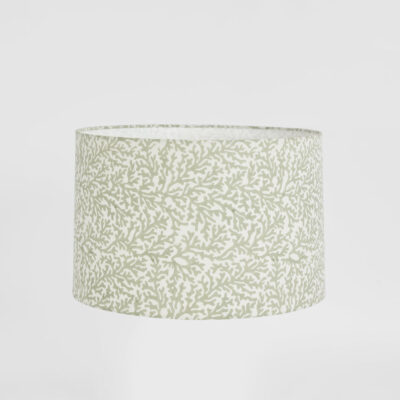 Matilda Hamptons Coral Print Drum Lamp Shade Sage Green