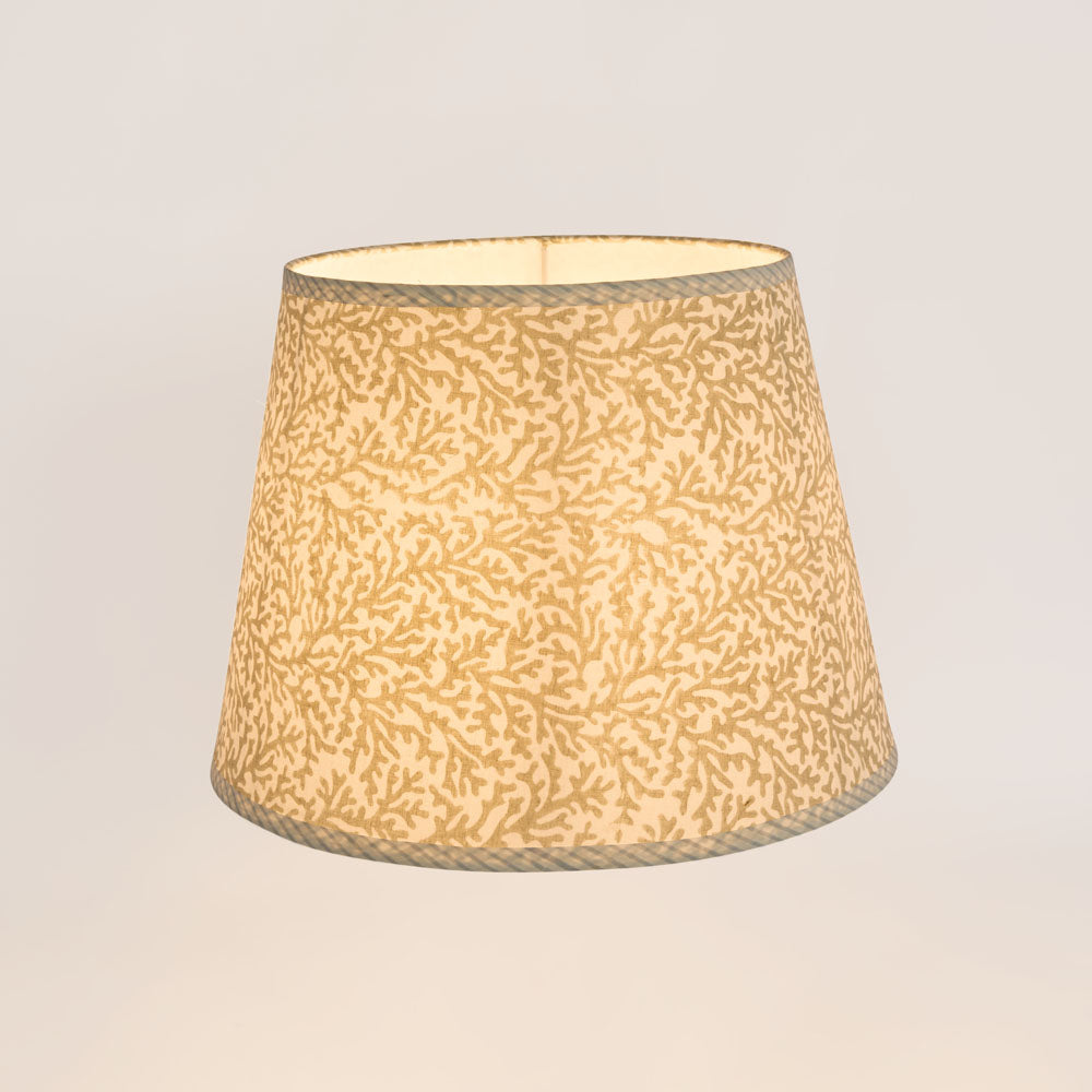 Matilda Hamptons Tapered Lamp Shade Coral Print Grey Matilda Hamptons Tapered Lamp Shade Coral Print Grey