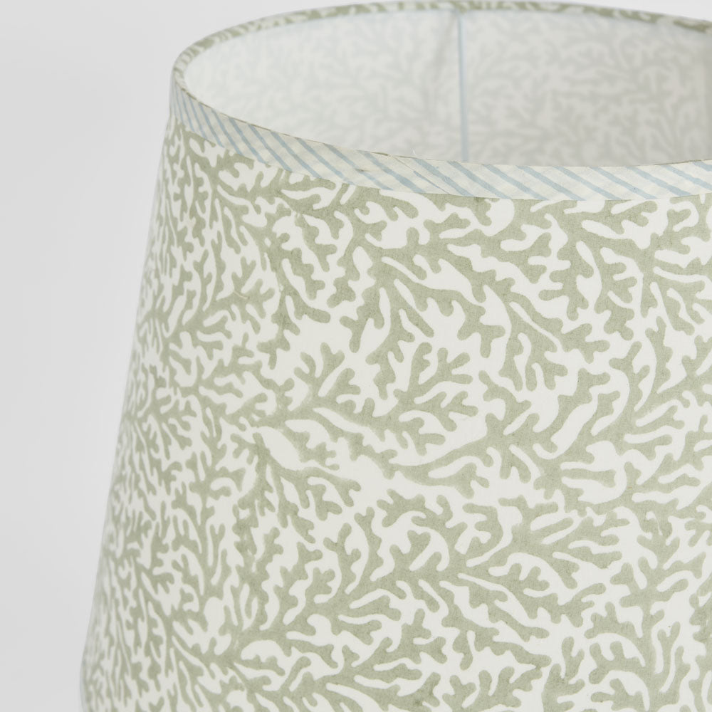 Matilda Hamptons Tapered Lamp Shade Coral Print Grey Matilda Hamptons Tapered Lamp Shade Coral Print Grey
