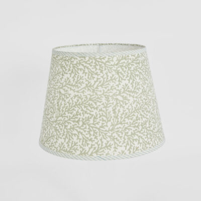 Matilda Hamptons Tapered Lamp Shade Coral Print Grey