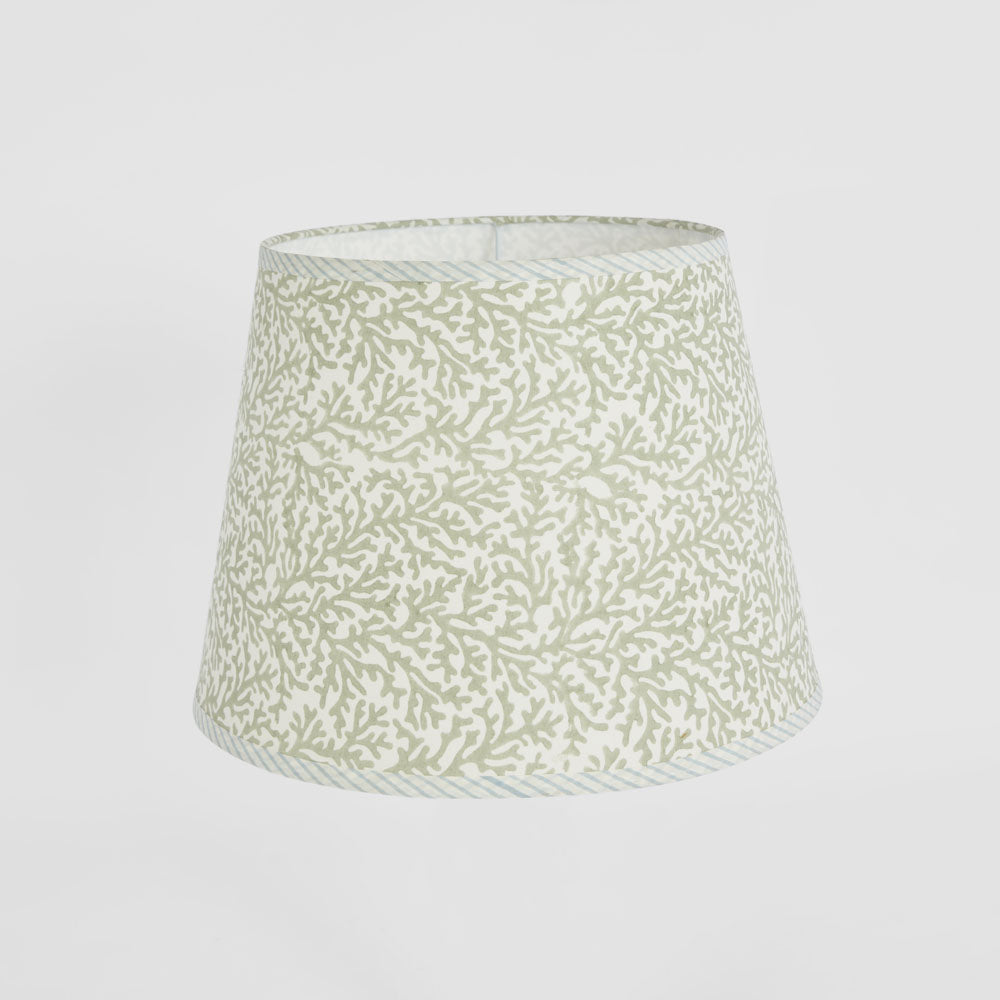 Matilda Hamptons Tapered Lamp Shade Coral Print Grey