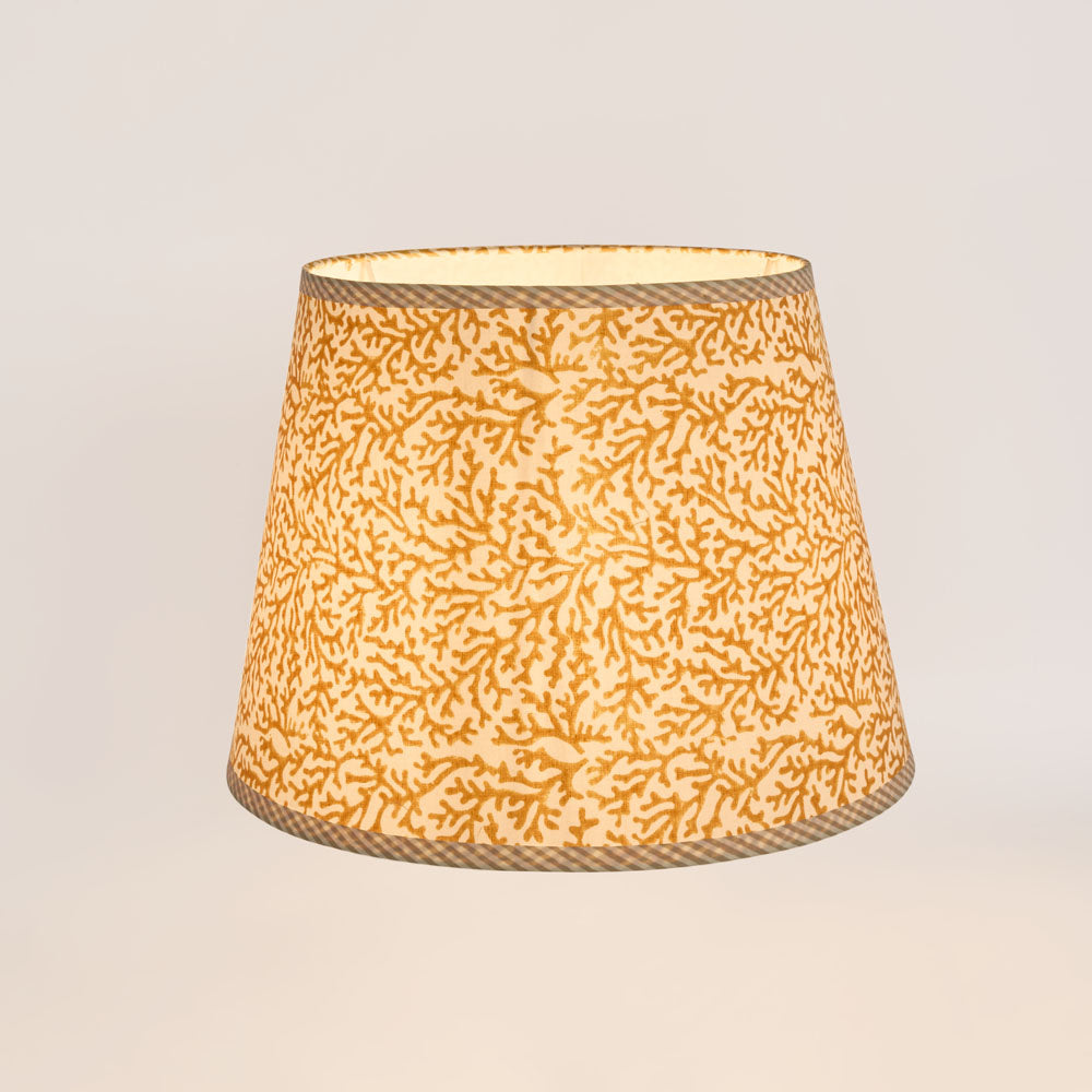 Matilda Hamptons Tapered Lamp Shade Mustard Coral Print Matilda Hamptons Tapered Lamp Shade Mustard Coral Print