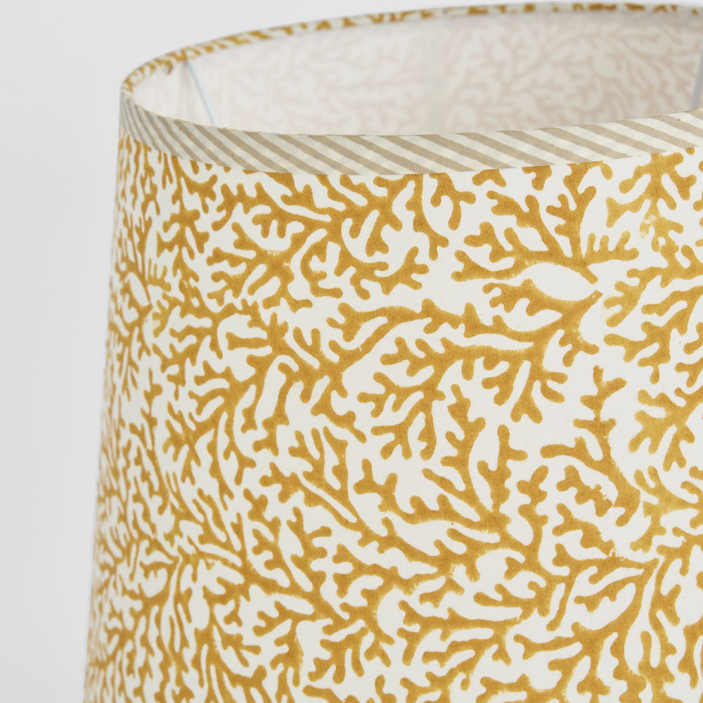 Matilda Hamptons Tapered Lamp Shade Mustard Coral Print Matilda Hamptons Tapered Lamp Shade Mustard Coral Print